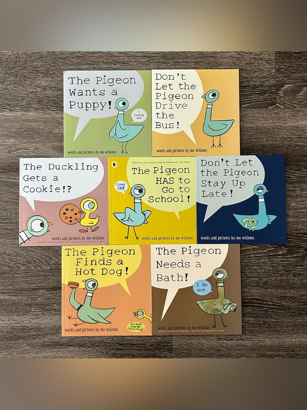 Mo Willems Pigeon Books Lot of 7 NEW Paperback Set Bath Puppy Hot Dog Bus School